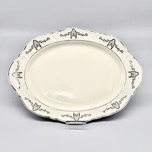 Nasco Platinum & 22K Gold Garland Swags Pattern 11 1/2" Serving Plate Dish 1163